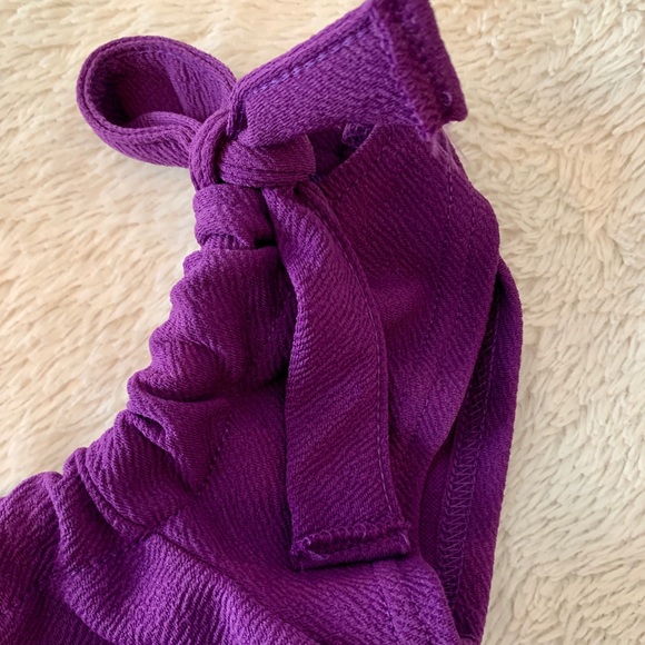 Boohoo off the shoulder petite purple dress - Picture 5 of 7